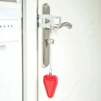 Portable Door Lock Latch Anti-Theft Lever Lock Removable Door Blocker Adhesive Security Latch No Drill Manual Door Stop Doorstop