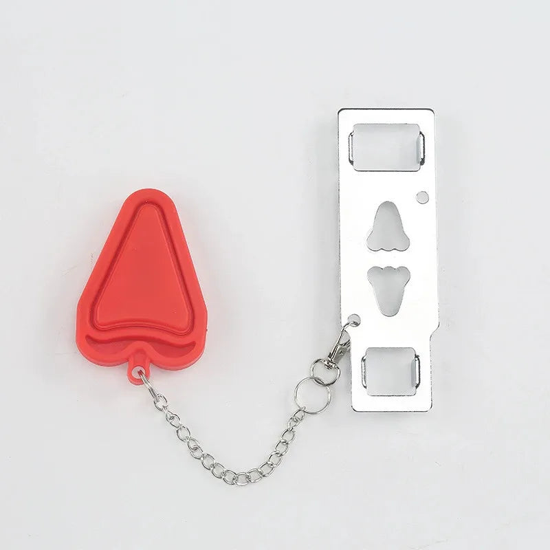 Portable Door Lock Latch Anti-Theft Lever Lock Removable Door Blocker Adhesive Security Latch No Drill Manual Door Stop Doorstop