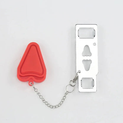 Portable Door Lock Latch Anti-Theft Lever Lock Removable Door Blocker Adhesive Security Latch No Drill Manual Door Stop Doorstop